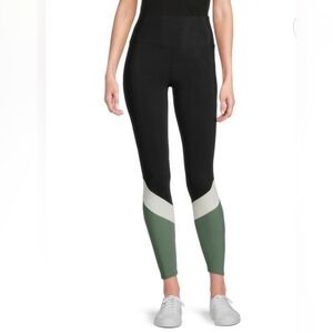 Beach Riot Vienna Ribbed Colorblock Green Black Leggings Sz XS
